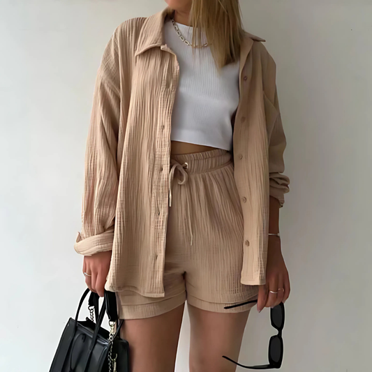Vanessa™ | Set due pezzi con maniche lunghe e pantaloni corti